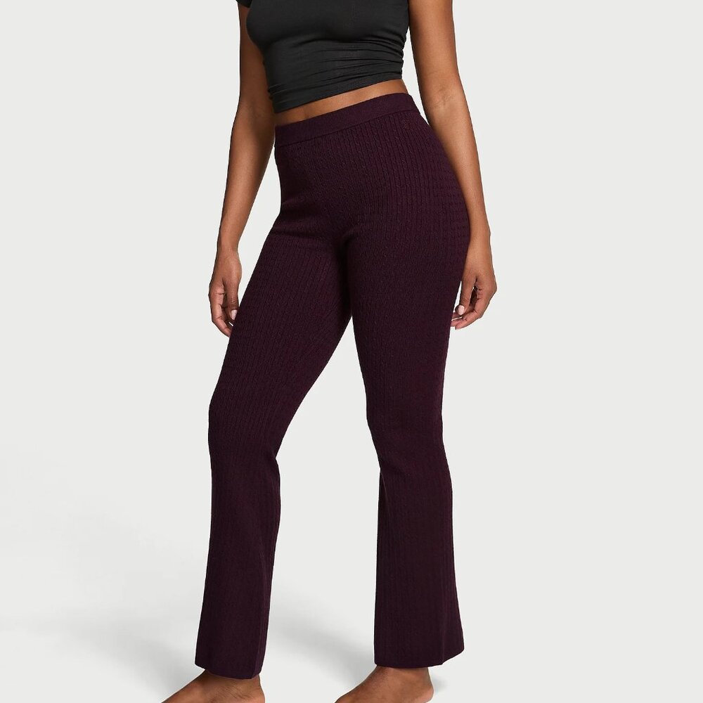 Victoria's Secret Luxe Cable-Knit Flare Lounge Pants NWT, Med